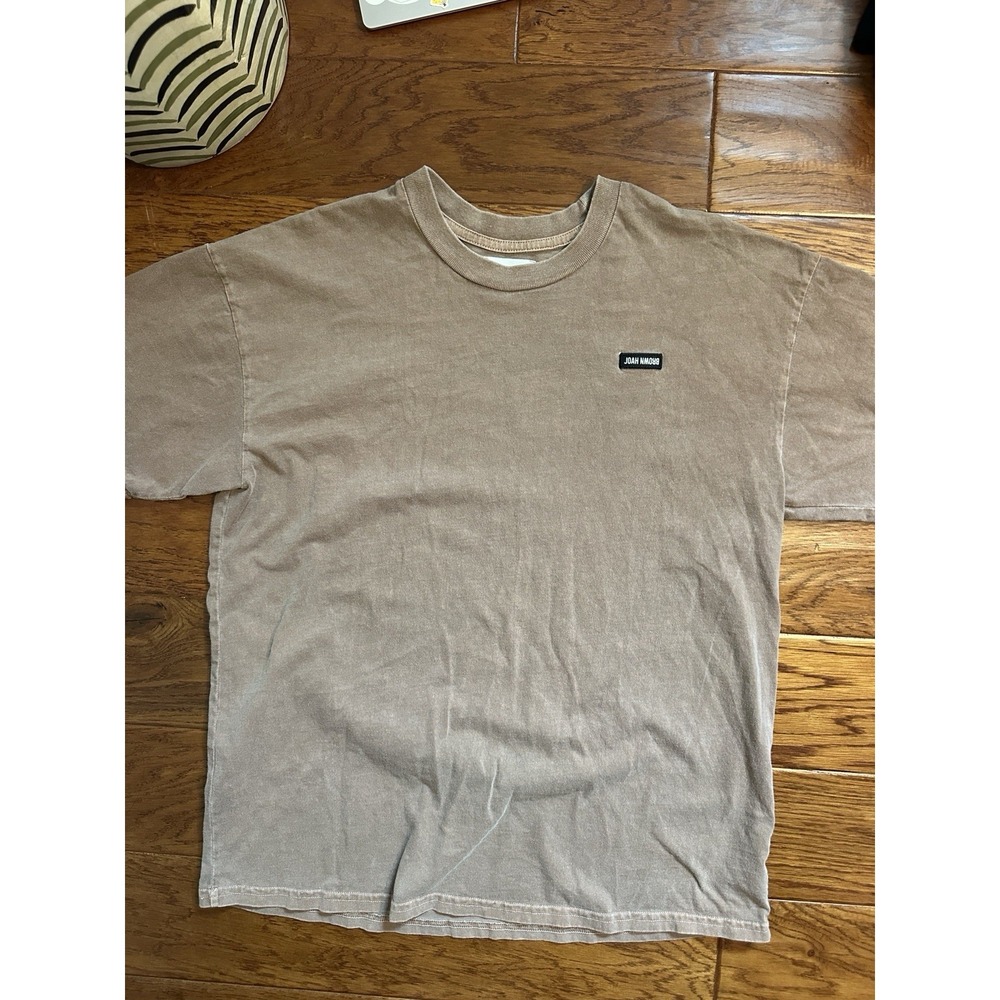 JOAH BROWN Unisex One Size Washed Brown Oversized Short Sleeve T-Shirt USA Made